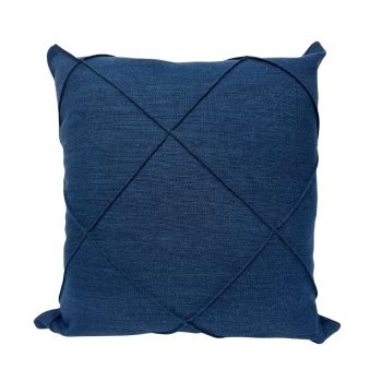 Capa P/ Almofada Azul Marinho Drapeada - 45x45cm