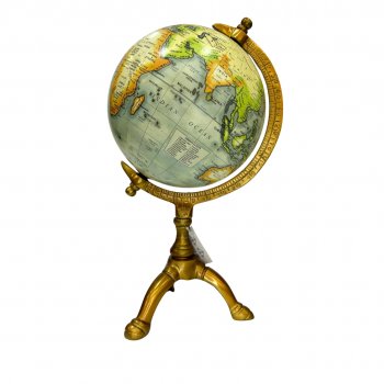 Globo Decorativo Verde e Dourado c/ Base Tripe - 31cm