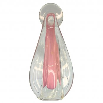 Imagem Nossa Senhora em Cristal Murano Rosa Claro - 30cm