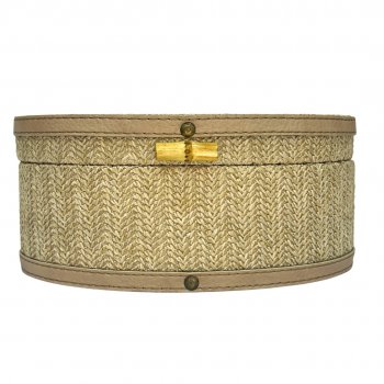 Caixa Organizadora Oval de Palha - 27cm