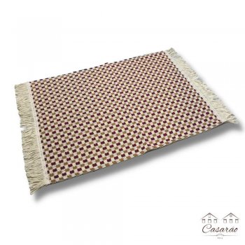 Tapete de Porta Pilão 0,48x0,70 M - Caramelo e Vinho
