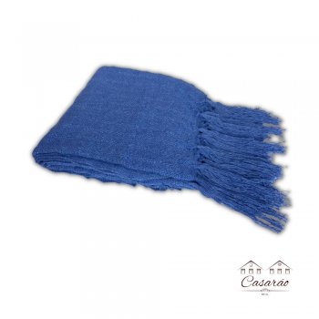 Manta de algodão 1,20X1,80 M Azul Royal