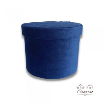 CAIXA DE VELUDO P - AZUL REDONDA