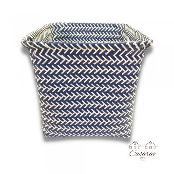 Cesto Quadrado Plástico G Azul - (34x34 cm)