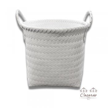 Cesto Redondo Plástico G Branco - (30 cm)