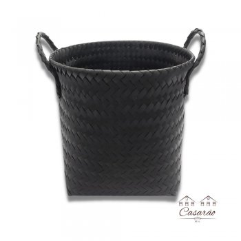 Cesto Redondo Plástico G Preto - (30 cm)