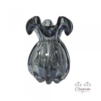 Vaso de Vidro - Cinza (18 cm)