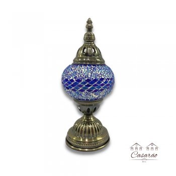 Abajur Turco Mosaico - Listra Azul (30 cm)