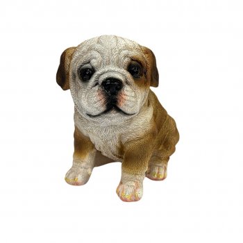 Escultura Cachorro Bulldog Inglês - 16 CM