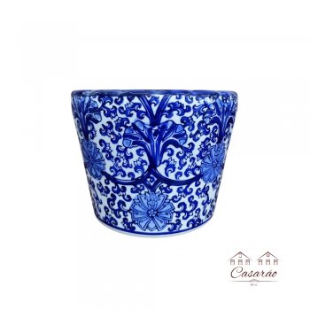 Vaso Estilo Porcelana Chinesa - Azul e Branco (15 CM)