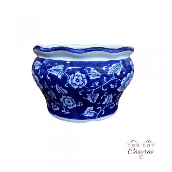 Vaso Estilo Porcelana Chinesa - Azul e Branco (11 CM)