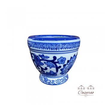 Vaso Estilo Porcelana Chinesa - Azul e Branco (13 CM)