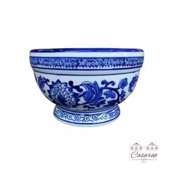 Vaso Estilo Porcelana Chinesa - Azul e Branco (15,5 CM)