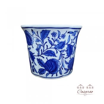 Vaso Estilo Porcelana Chinesa - Azul e Branco (18 CM)