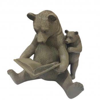 Escultura Ursos com Livro - 24 CM