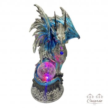 Escultura Dragão Azul - 28,5 CM