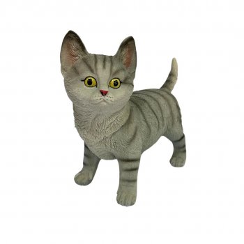 Escultura Gato Cinza - 19CM