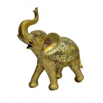 Escultura Elefante Dourado -25CM