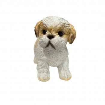 Escultura Shih Tzu de Resina - 12cm