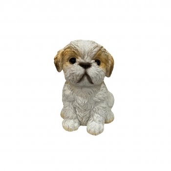 Escultura Shih Tzu Sentado de Resina - 11cm