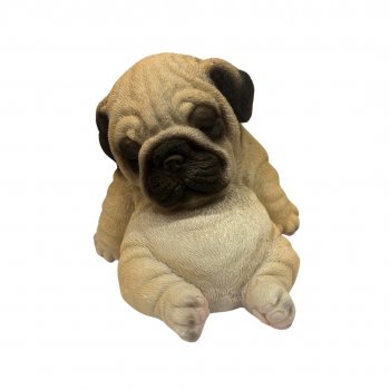 Escultura Pug Dormindo de Resina - 11cm