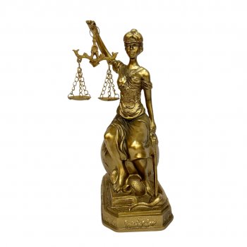 Escultura Dama da Justiça Dourada - 17,5CM