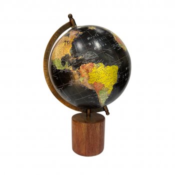 Globo Decorativo Preto c/ Base Cilíndrica - 35cm